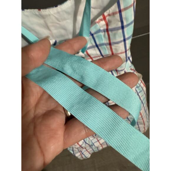 Classic Prep Plaid Dress girls size 6 Lines Cotton elastic Back EUC - Picture 4 of 8